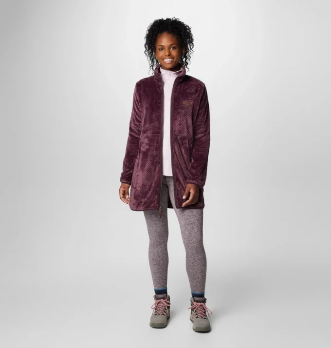 Chaqueta polar larga con cremallera completa Fire Side™ para mujer