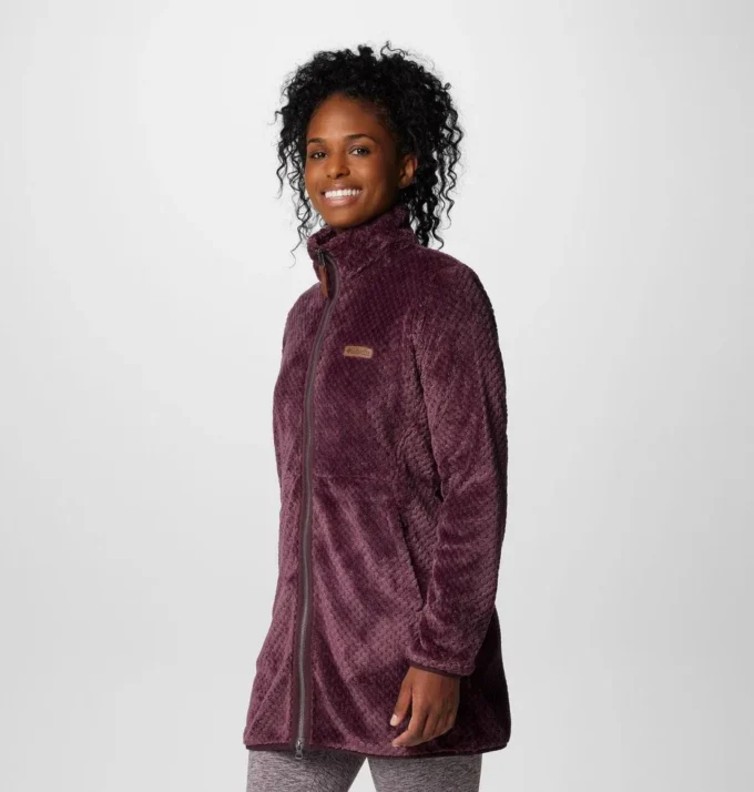 Chaqueta polar larga con cremallera completa Fire Side™ para mujer