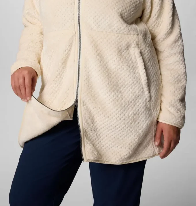 Chaqueta polar larga con cremallera completa Fire Side™ para mujer – Tallas grandes