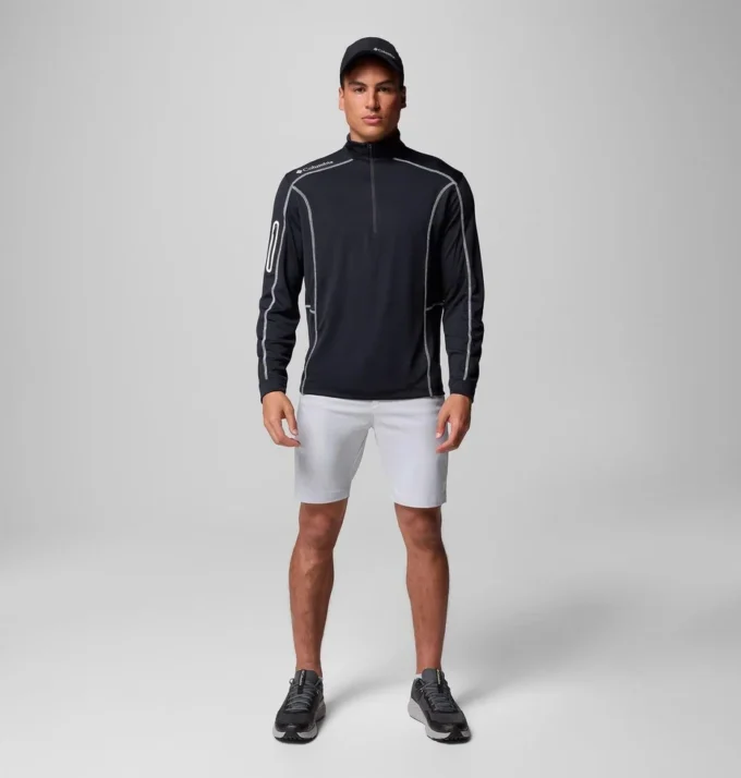 Jersey de golf con cremallera corta Shotgun para hombre