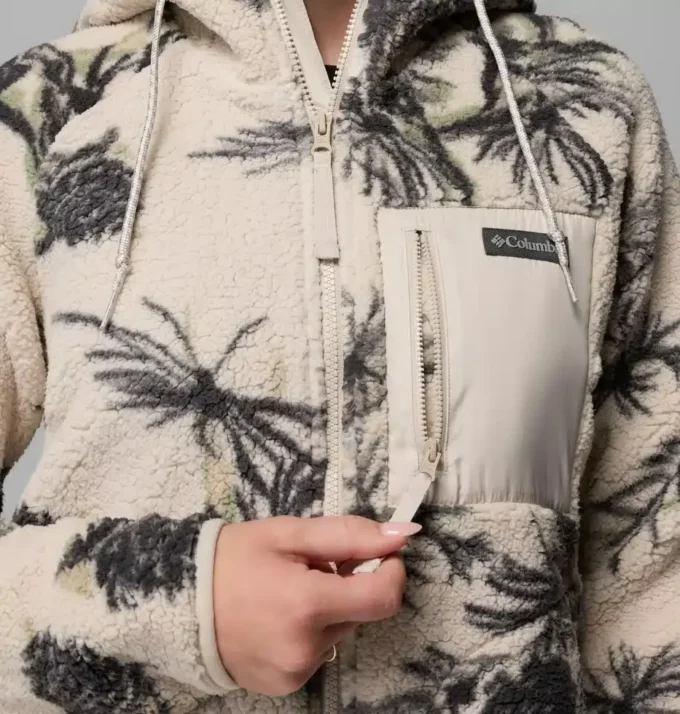 Sudadera con capucha y cremallera completa estampada Women Winter Warmth™ Sudadera con capucha y cremallera completa estampada Women Winter Warmth™