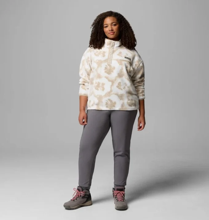 Sudadera corta con estampado Helvetia™ II y medio cierre de botones para mujer Sudadera corta con estampado Helvetia™ II y medio cierre de botones para mujer
