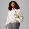 Sudadera corta con estampado Helvetia™ II y medio cierre de botones para mujer Sudadera corta con estampado Helvetia™ II y medio cierre de botones para mujer