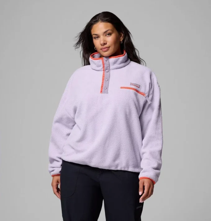 Suéter corto de lana con medio broche Helvetia™ II para mujer – Talla grande Suéter corto de lana con medio broche Helvetia™ II para mujer – Talla grande