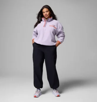 Suéter corto de lana con medio broche Helvetia™ II para mujer – Talla grande