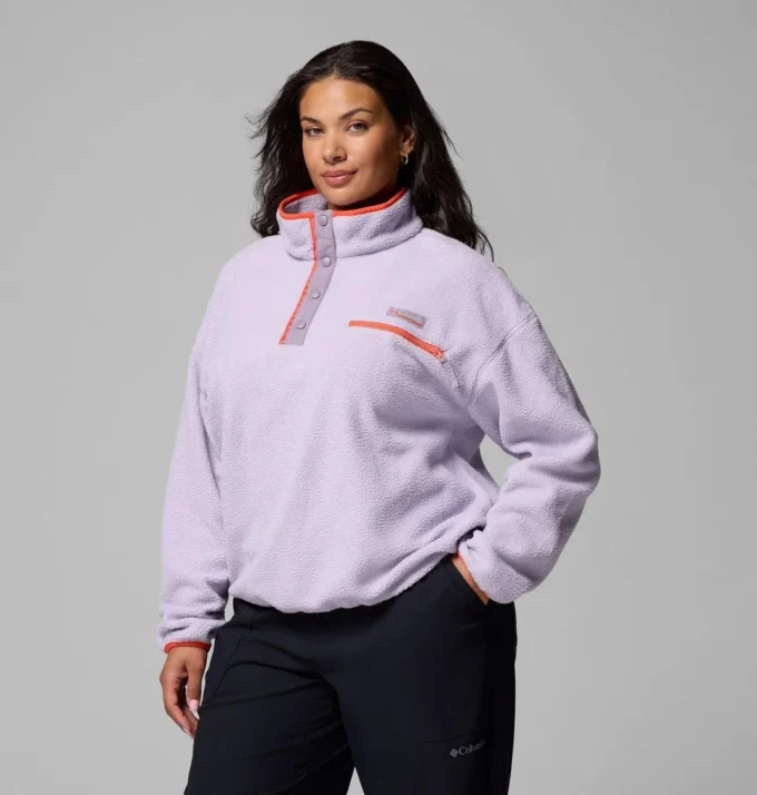 Suéter corto de lana con medio broche Helvetia™ II para mujer – Talla grande Suéter corto de lana con medio broche Helvetia™ II para mujer – Talla grande